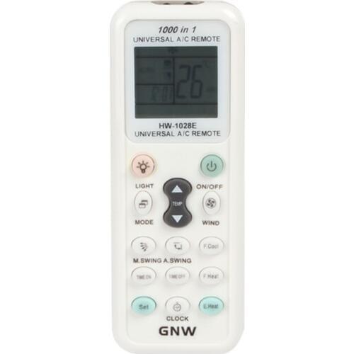 1 Pc White Plastic Gnw K-1028E 1000 in 1 Universal A/C Remote Control with Back Light Function Fit for Air Conditioners