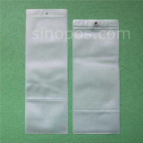Two Pocket Tag Holder Vinyl Pouch, hanging envelope PVC sign sleeve appliances shop furniture price card label protector cover