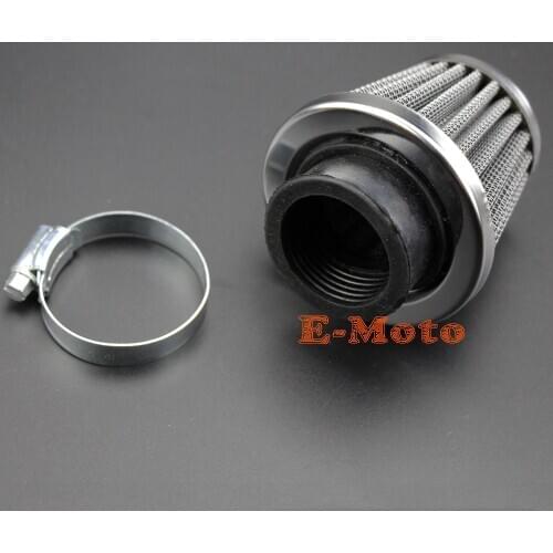 42mm Air Filter For Honda Kawasaki Suzuki Yamaha SYM Chrom Cone Power Air Filter