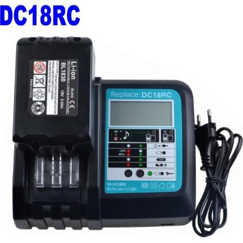 DC18RC Li-Ion Battery Charger 3A Charging For Makita 14.4V 18V Bl1830 Bl1430 Dc18Ra Electric Power DC18Rct Charger USB Prot