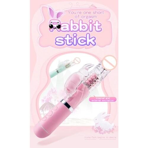 Rabbit Stick Vibrator Adult Sex Toy Double Rod Masturbation Sex Product Mulftifuction Vibrator for Women