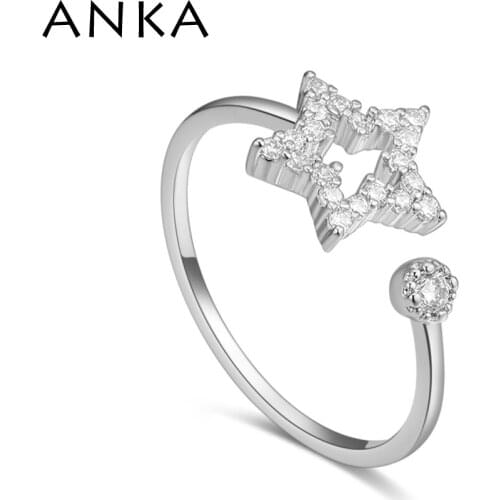 ANKA Pentagram imitation diamonds Rings for women made with AAA grade cubic zirconia for Engagement #129827