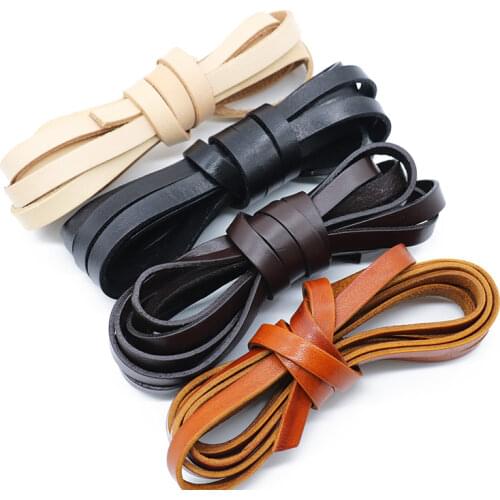 2meters/lot 2mm/3mm/4mm/5mm/6mm/8mm/10mm Flat Genuine Cow Leather Cord Fit Bracelet Leather Rope String for DIY Jewelry Making