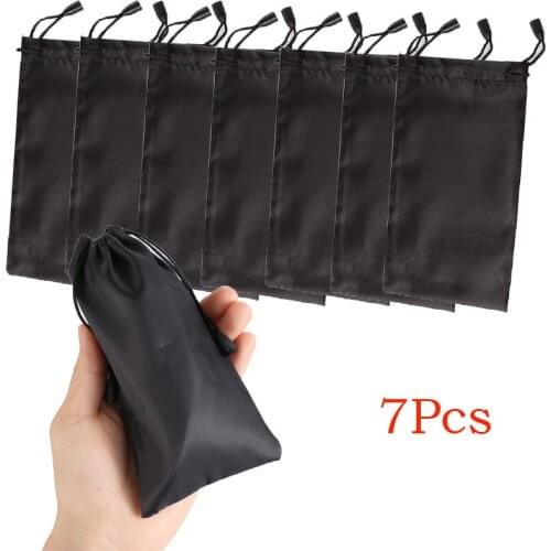 1/5/7Pcs Portable Waterproof Sunglasses Bag Dust proof Pouch Pocket Drawstring Microfiber Glasses Carry Bag Eyewear Container