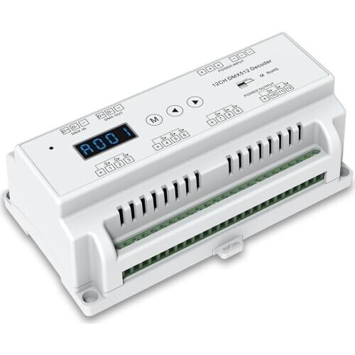 10piece 12 Channel CVDMX512 Decoder;DC5-36V input;5A*12CH output with display for setting dmx address