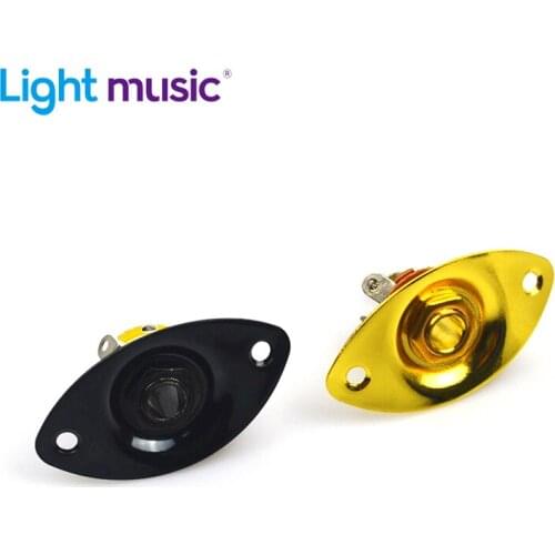 Square Style Plate Guitar Bass 1/4 Output Input Jack Socket for Electric Guitar Black Gold Chrome Gutiar Parts