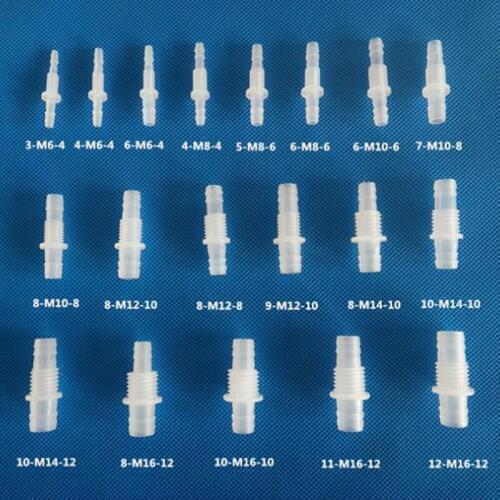 10pcs M12/M14/M16 Thread Straight Connectors Plastic Hex Nut Adapters Air Pump Hose Pagoda Joints