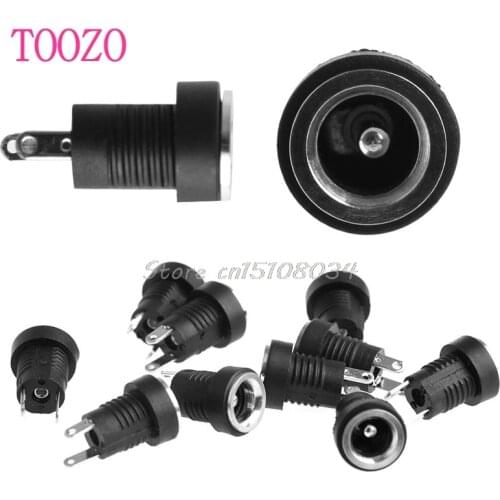 10Pcs Power Supply Female Jack Panel Mount Connector 5.5mm 2.1mm Plug Adapter S08 Wholesale&DropShip