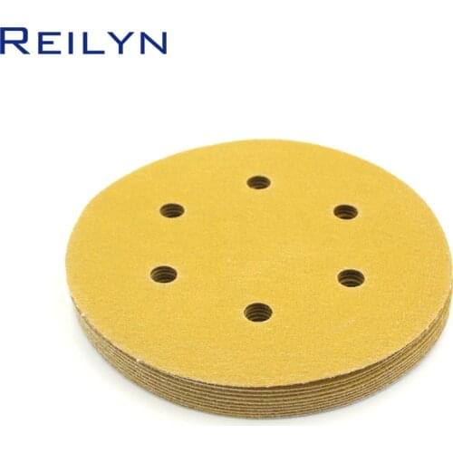 High quality 10pcs 5" 6" sand paper polishing pad self-adhesive loop backing polishing disc for angle grinder