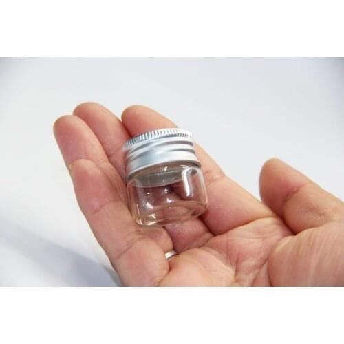 24pcs 30*30mm 25ml Glass Bottles With Aluminium Screw Cap Empty Bottles SIlver Metal Lids Glass Vials Jars Craft Wedding Decor