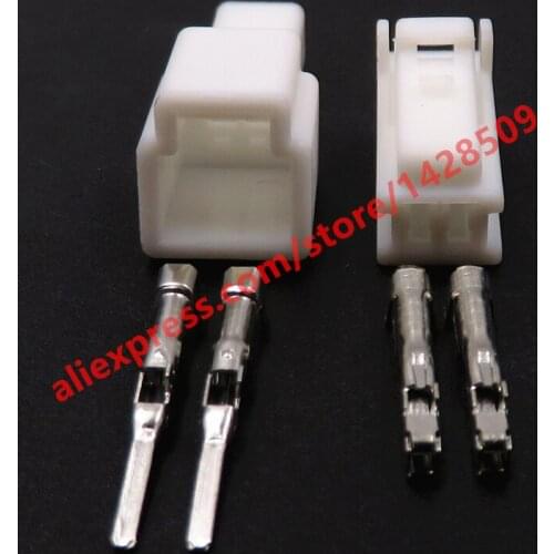 5 Sets 2 Pin 1.2 Seires White Automobile Unsealed Connector With Terminal Wiring Plastic Male Plug Female Socket