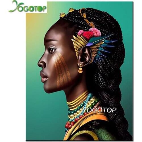 5D Diamond Painting African Woman Full Drill by Number Kits for Kids Adults,Diamonds mosaic Art Rhinestone Embroidery YY2821