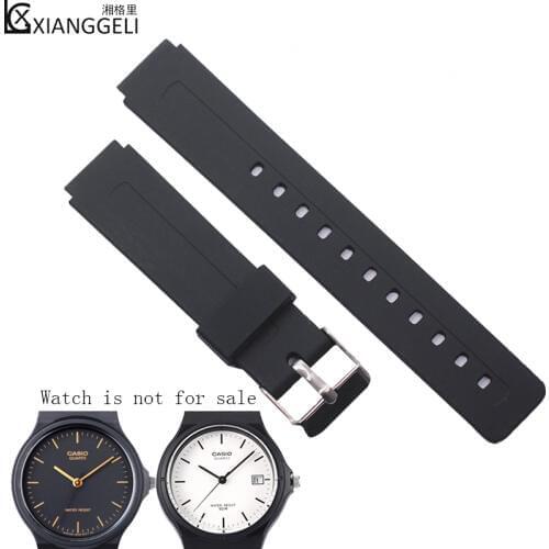 Watch accessories 16mm For Casio Mens and Womens Waterproof Leisure Sports Resin Rubber Strap MQ-24/58/104/71/MW-59