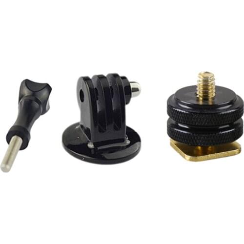 For Gopro Accessories 1/4'' Hot Shoe Adapter +Tripod Mount + Screw for Gopro 6 5 4 3 3+ SJCAM for Xiaomi yi 4K EKEN