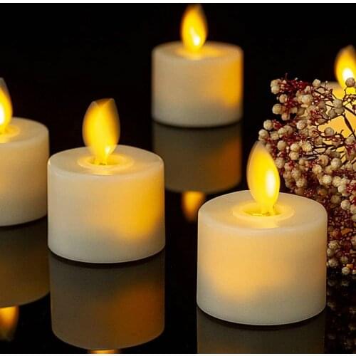 Flameless LED Tea Light Candle Flickering Battery Operated Votive Swinging Dancing Flame Electric Candles lamp Home Bar Lighting