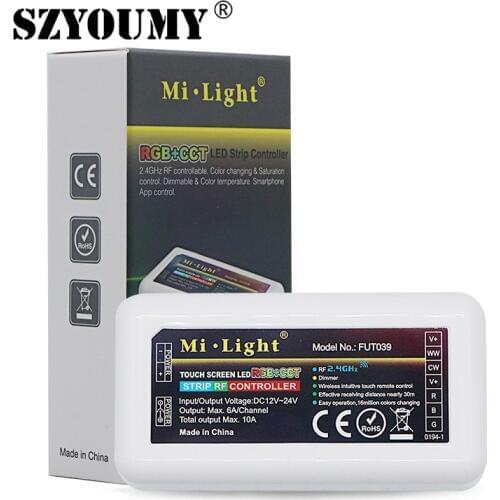 SZYOUMY Wireless Mi Light 2.4G 4-Zone FUT039 Wireless RGB+CCT LED Controller Dimmer for Flexible 5050 RGB CCT Led Strip Light