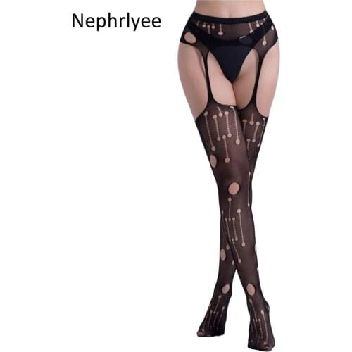 Without panties Bodysuit Women Sexy Lingerie porno erotic Garter Belt Fishnet Tight Stockings Thigh High Pantyhose underwear