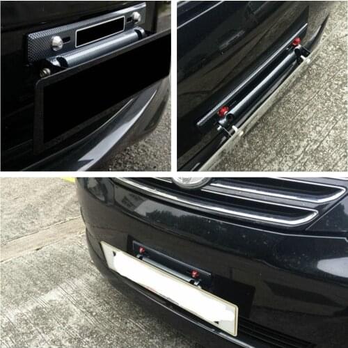 CHIZIYO Car License Plate Frame Holder Carbon Fiber Racing Number Plate Holder Adjustable Mount Bracket Accessory