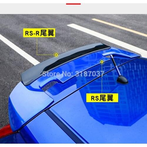 For Honda GK5 Fit / Jazz 2014 2015 2016 2017 Car Decor ABS Plastic Unpainted Color Rear Spoiler Wing Trunk Lid Cover Car Styling