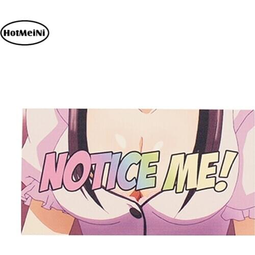 HotMeiNi 13cm x 7cm Notice Me! Anime Boobs Sticker Cartoon Car Styling Car Window Bumper Decal JDM Waterproof Car Stickers
