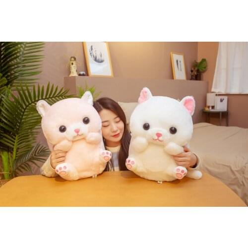 32/40CM Creative Kawaii Sitting Cat Plush Toy Cute Plush Stuffed Doll Pink White Throw Pillow Home Bed Decoration Gift
