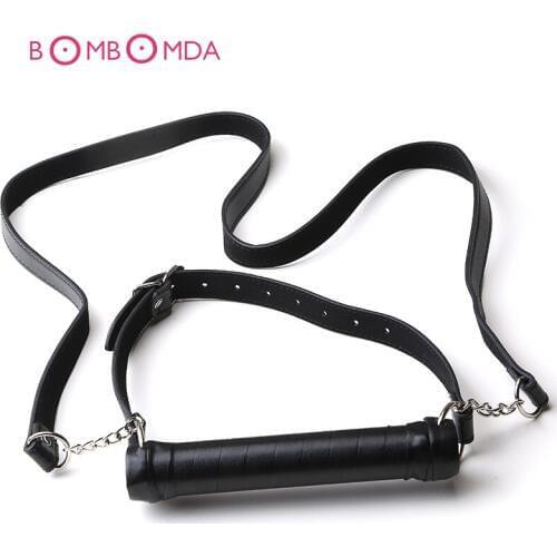Leather Mouth Gag Oral Open Plug Bite Flirt Sex Product Toys BDSM Harness Fetish Bondage Erotic Slave For Couples Women