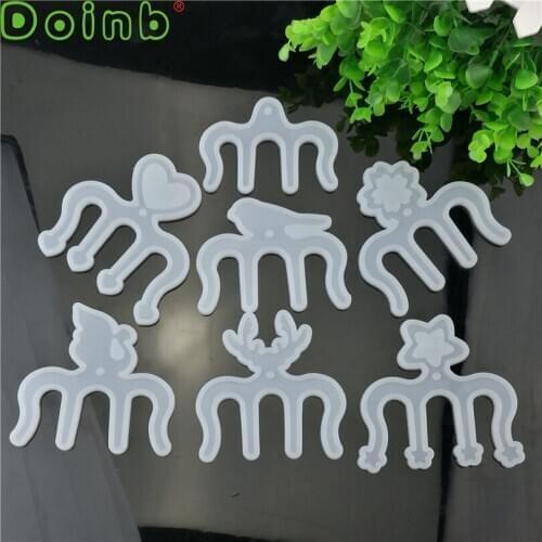 Creative Silicone Mold with Hole Paper Clips Epoxy Resin Pendant Jewelry Craft Molds Handmade Bookmark Stationery Gift