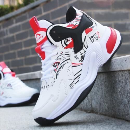 Men Basketball Shoes High Top Breathable Tennis shoe Men Outdoor Non-Slip Athletic Shoes Male Fashion Sport Shoes Sneakers Blue