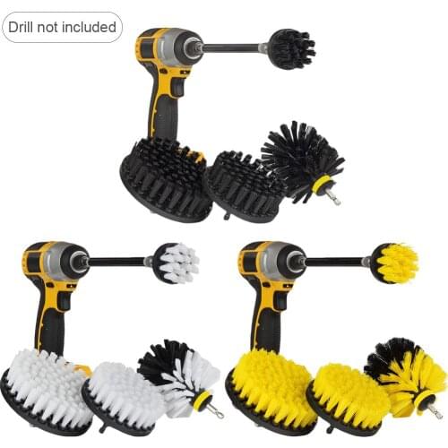 5 PCS Drill Brush Scrub Kit Set Motorcycle Accessories with Extension Rod for Car Cleaning Deck Seats Boat Seat Carpet Fabric