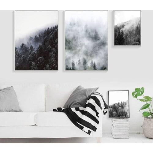 Nordic Forest Jungle Silhouette Wall Art Canvas Painting Poster For Home Decor Posters And Prints Unframed Decorative Pictures