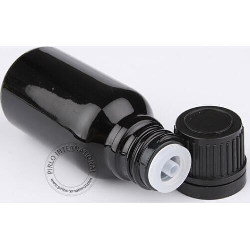 New 15ml Black Essential Oil Bottle,Tamper Evident Cap With Orifice Reducer,15cc 1/2oz Small Glass Perfumes Vial 30pcs/lot