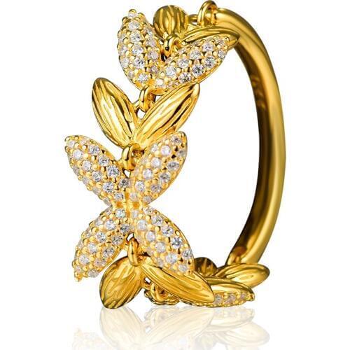 Limited Edition Circle Of Seeds Shine Rings with Clear CZ 100% Authentic 925 Sterling-Silver-Jewelry Free Shipping