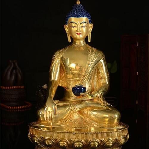 Wholesale buddha statue # 33CM # Tibetan Buddhism the Buddha FULL Gilding brass statue # HOME Talisman efficacious Protection