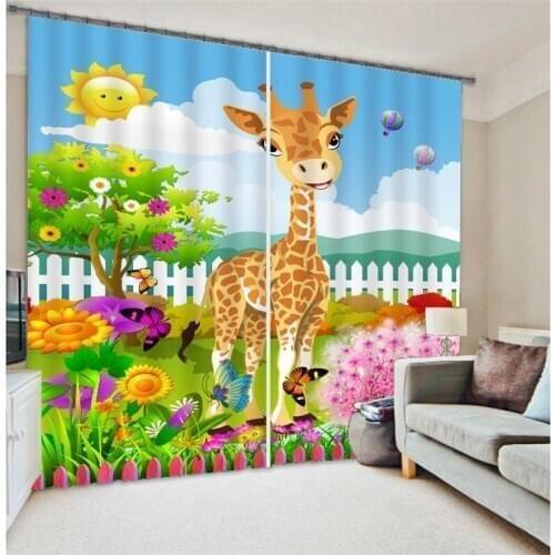 2017 Luxury Cartoon 3D Blackout Window Curtains For Kids Bedding room Living room Hotel Drapes Cortinas