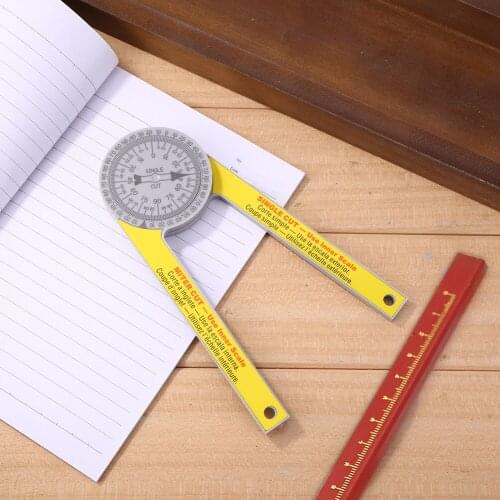 360 Degree Miter Saw Protractor Leveling Bubble Angle Finder Miter Gauge Goniometer Angle Finder Arm Measuring Ruler with Pencil