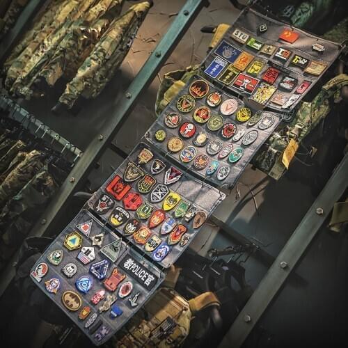 Military Badge Cloth Paste Display Storage Tactical Background Fabric Wall Hanging Accessory Collection Waterproof Poster 4 Page