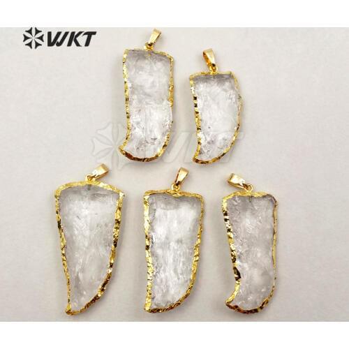 WT-P1229 Strongly Recommed Raw Crystal Quartz Pendant Anomaly Pendant For Fashion Jewelry Making Crystal Pendant