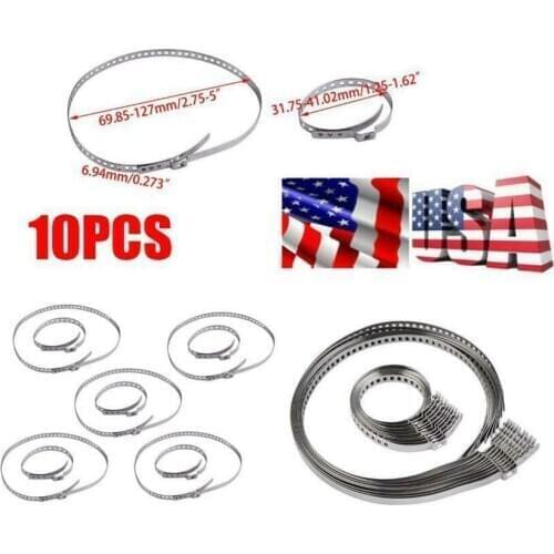 10PCS Large & Small Drive Shaft CV Boot Clamp Kit Universal Adjustable AXLE CV Joint Boot Crimp Clamp Stainless Steel For Auto