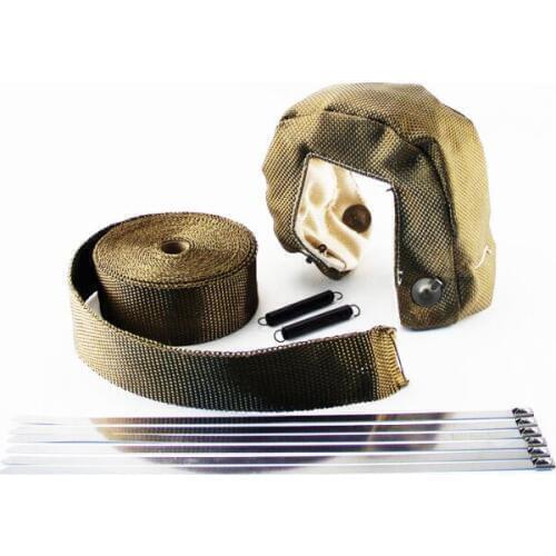 1 Set T3 Racing Turbo Heat Blanket Cover + Exhaust Pipe Manifold Downpipe Wrap2"*50