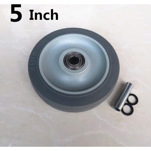 5 Inch Single Wheel Caster Tpr Grey Flat Edge Universal Brake Wear Resistant Driver Cart