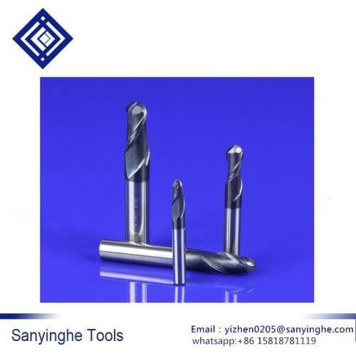 Free shipping 10 pcs/lots 2 flute ball nose end mills tool tungsten steel ball end milling cutter CNC alloy milling cutter