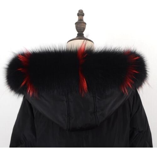 Free Shipping Fox Fur Collar, Womwen Natural Fox Fur Hood Trim Scarf Laarge Fur Collar 100% Real Fox Fur Collar Custom Lace