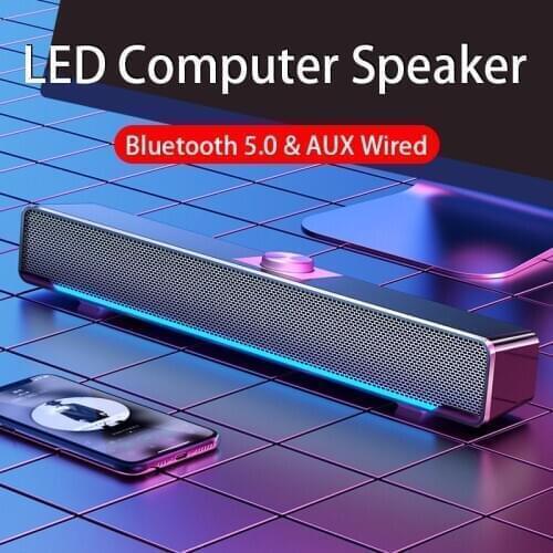 2021 LED TV Sound Bar AUX Wired Wireless Bluetooth Speaker Home Theater Surround SoundBar for PC TV Speakers for Computer