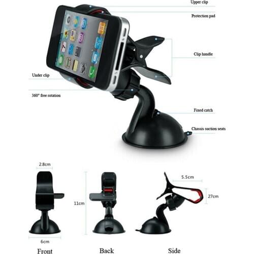 360 Degree Rotating Car Windshield Holder Mount Stand for Mobile Cell Phone GPS Hot