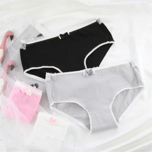 4Pcs girls Panties Lady Cotton Underwear Girls Breathable Seamless High Waist Briefs Women Cute Sexy Lingerie Intimates