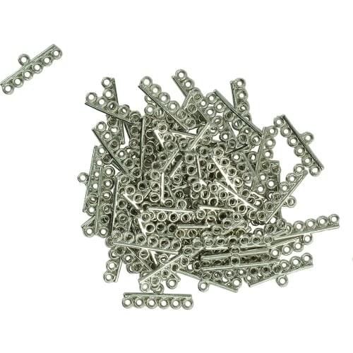 50 Pieces Zinc Alloy Jewelry Making Charms Filigrees 6 Strand Connector Separator End Bars
