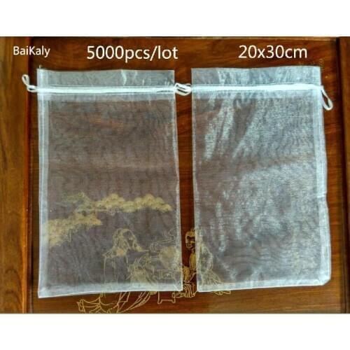 5000pcs 20x30cm Organza bags Jewelry packaging bags Wedding Decoration gift bag for birthday party Drawstring Pouch Storage bag