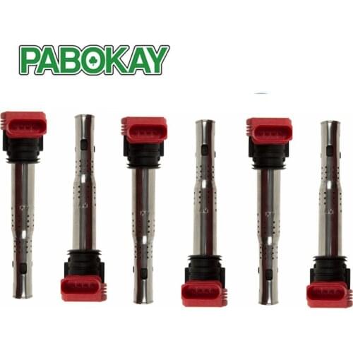 6 pieces x Ignition Coil For Audi A4 A5 A6 A7 A8 Q5 Q7 R8 Quattro VW Touareg 2.42.7 2.8 3.0 3.2 TDI TFSI V6 06D905115 06E905115E