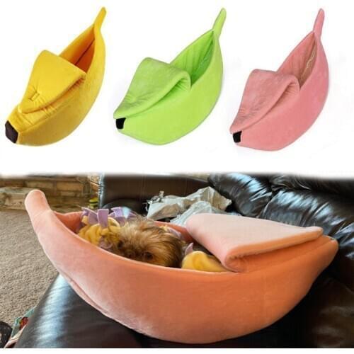 Banana Pet Dog Cat Bed Mat House Puppy Dog Cozy Puppy Kennel Warm Pet Basket Mat Beds Cat House Pet Supplies