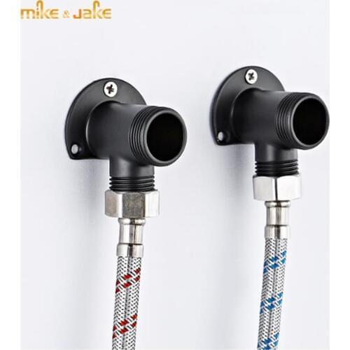 Black Shower faucet wall mount converter surface mount angle feet valve mixer shower wall adapter